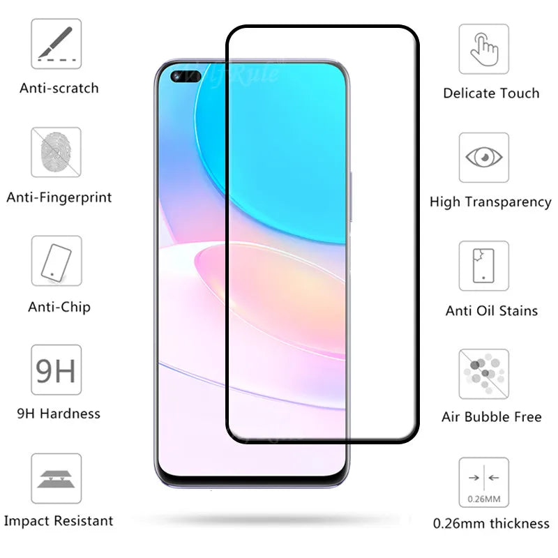 Full Cover Glass For Huawei Nova 8i Glass Huawei Nova 8i Tempered Glass Full 9H HD Screen Protector Huawei Nova 8i Lens Glass