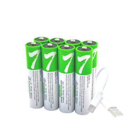 Aaa Rechargeable Battery High Capacity 1.5 V Suitable for Remote Control/Toys/Mouse, Fast C Fast Charging, 1.5 V, Remote Control, Mouse, Electric Toy Battery + C Cable, Recyclable 2000 Times + Extra Long Battery
