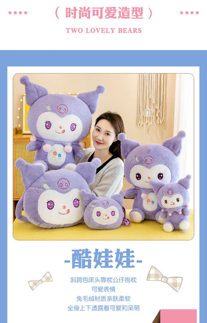 Big Size Dolls Kuromi Cartoon Anime Plush Stuffed Doll Room Decoration Peluche Pillow Kawaii Plushies Ornaments Gift
