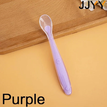 Baby Soft Silicone Spoon Candy Colored Child Food Feeding Spoon for Kids Travel Picnic Kitchen Tools