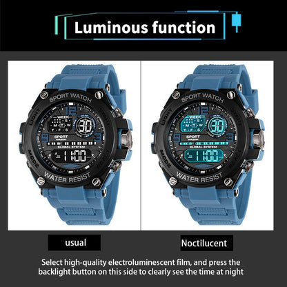Men Waterproof  Sports Watches Multifunction Electronic Watches Anti Drop and Shock-absorbing Wristwatches