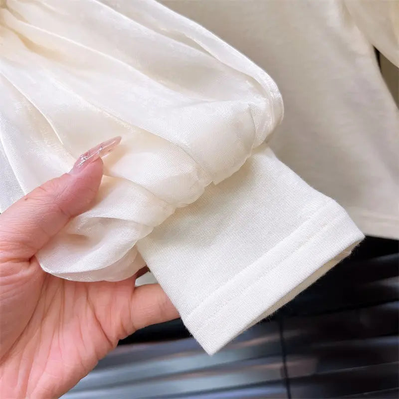 Baby Girls' Bottom Shirt Fashion Children's Bubble New Style Western T-shirt Autumn Long Sleeve Top