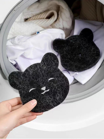 2 /4 Sets Of Household Pet Hair Remover, Machine Washed Bear Sticky Sponge, Reusable, Suitable For Washing Machine, Dryer, Black