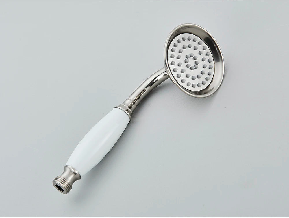 Brushed Nickle Hand Held Shower Head Handshower Head 100% Copper Head Faucet Accessory Single Function Shower Head Shower Hose