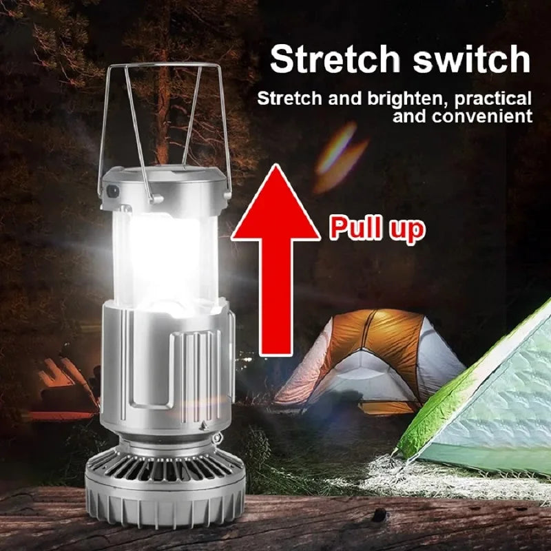 Camping, outdoor charging, horse light, solar fan, multifunctional emergency light, hanging lantern, emergency tent