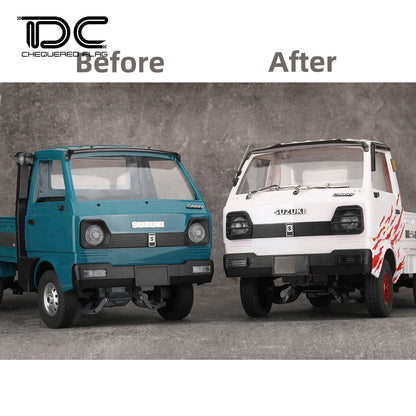 for WPL D12 Truck 3D Metal Lamp Cover Headlight Front & Rear Light Guard 1/10 RC Trailer Remote Control Car Spare Part Upgrade