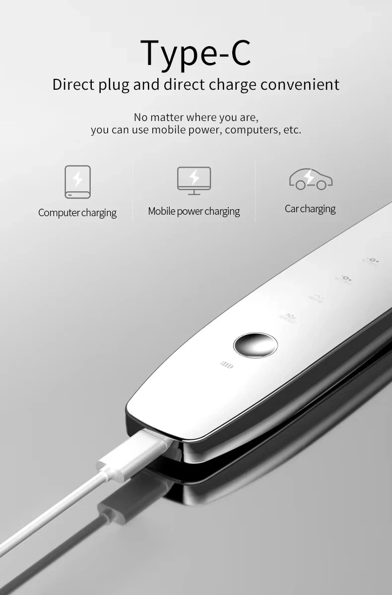 Home Use Ultrasonic Skin Scrubber Blackhead Remover Tool for Face Pore Cleaner with 2 Modes Waterproof Facials Skin Care Product