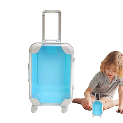 Small travel Suitcase With Wheels Doll Accessories Simulation Pretend Play Toys Portable Storage Containers For Jewelry Candy
