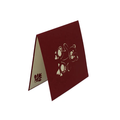 Teddy Bear Hugging Hearts Pop Up 3D Birthday Card, Anniversary Card, Valentines Day Card, Mother's Day Card, Love Card