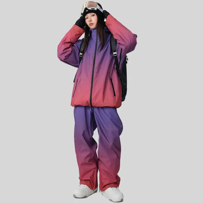 Winter Couple Skiing Suites New Warm Woman Snow Set Outdoor Ski Sport Suit Men Windproof Snowboard Tracksuit Loose Snow Clothing