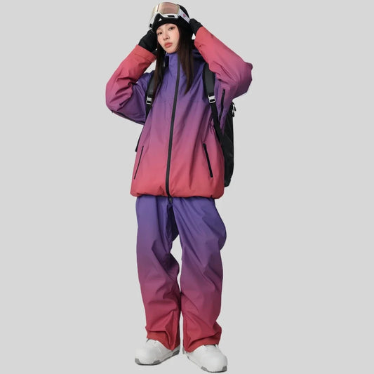 Winter Couple Skiing Suites New Warm Woman Snow Set Outdoor Ski Sport Suit Men Windproof Snowboard Tracksuit Loose Snow Clothing