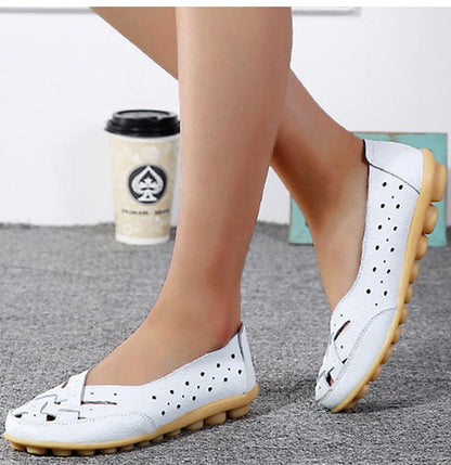 Shoes Women  2025 Soft Leather Shoes White Women's Loafer Slip On Flats Zapatos De Mujer Flat Shoes Women Casual Footwear Female