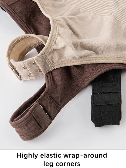 Shapewear Bodysuit Thong Fajas Body Shaper for Women Seamless Light Tummy Control Slimming Flat Belly Underwear Open Crotch