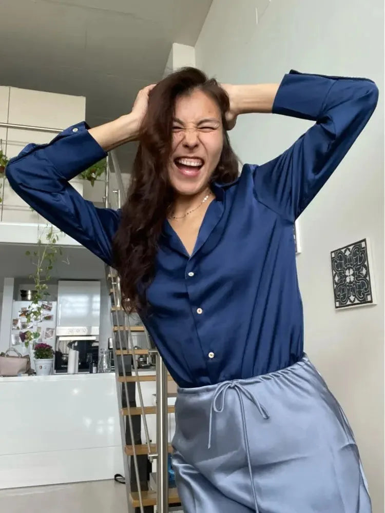 Office Wear Women Shirts Satin Blouse Luxury Pink Long Sleeve Formal Shirts Female Button Silk Tops For Women Elegant All-Match