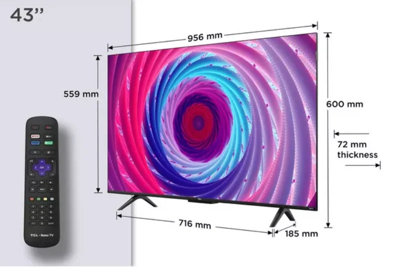 TCL 43RC650K 43-inch QLED Pro Television, 4K Ultra HD, Roku TV ，43RC650K