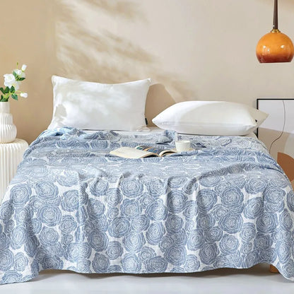 Summer Blankets 4 Layers Muslin Cotton Bedspread Blanket 150x200cm 200x230cm Soft Office Home Bedding Sleeping Quilt Blanket