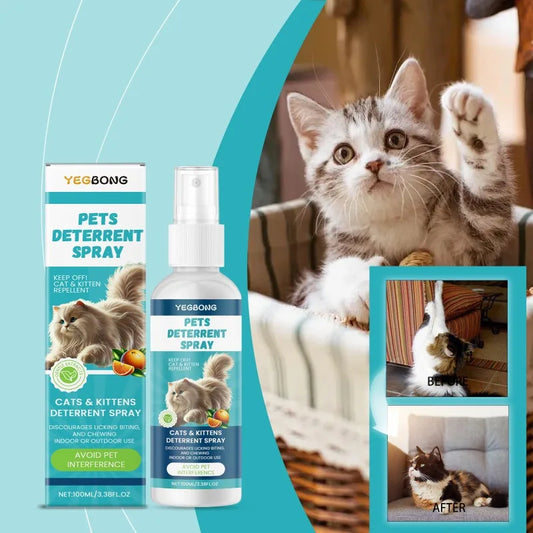 Advanced Pet Scratch Repellent Spray Safe for Cats Dogs Protects Furniture Carpets Drapes Bitter Formula Stops Scratching