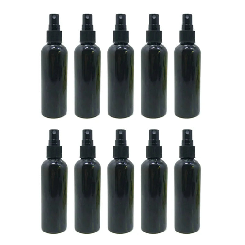 10pcs Black PET Spray Bottle Travel Portable Refillable Perfume Aqueous Emulsion Liquid Make Up Container Atomizer 100ml
