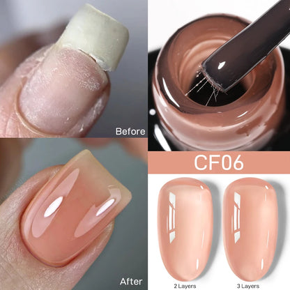 UR SUGAR 7ml Pale Pink Rubber Base Gel Nude Color Semi Permant Soak Off UV LED Self-leveling Gel Varnishes Great Coverage