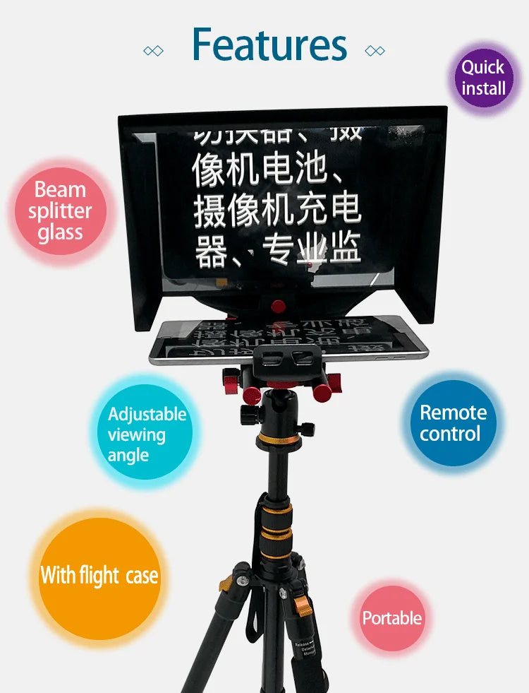 TYST TY-320 Portable Inscriber Tablet Teleprompter Artifact Video Remote Control for 7-10 inch Screen Computer DSLR Recording