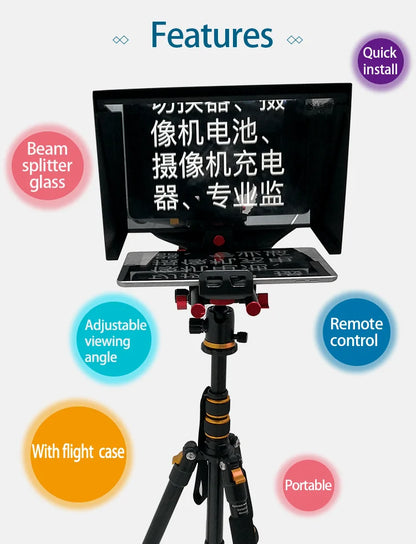 TYST TY-320 Portable Inscriber Tablet Teleprompter Artifact Video Remote Control for 7-10 inch Screen Computer DSLR Recording
