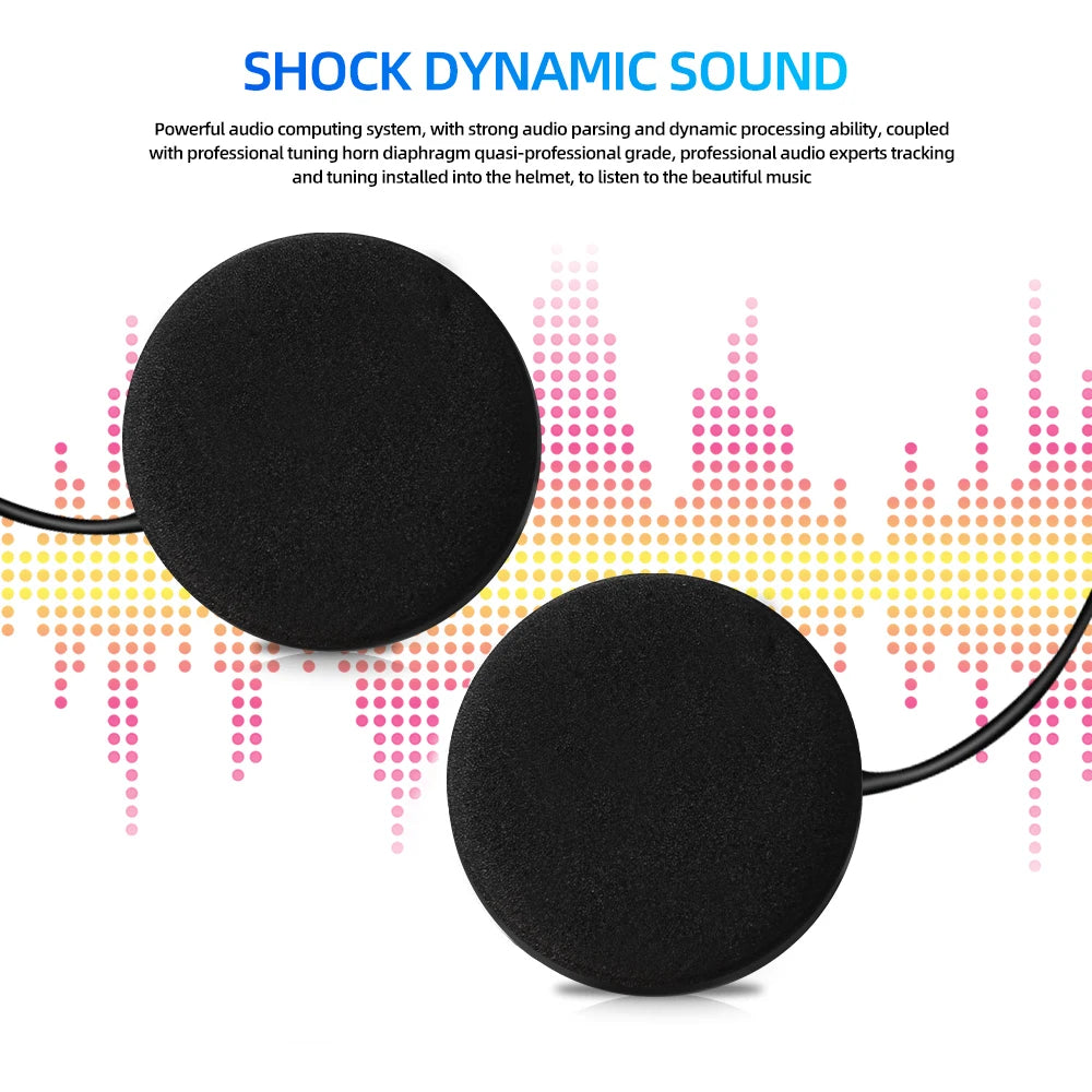 Motorcycle Helmet Bluetooth 5.3 Headset Stereo Headset Motorcycle Universal Helmet Headset Wireless Hands-Free Calling Brand New