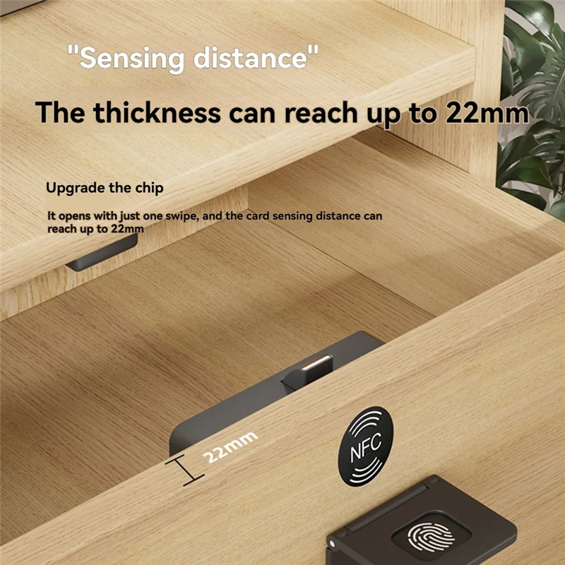 ABUO-Drawer Wardrobe Lock Electronic Lock Childproof No Drilling Safety Electric Door Lock For Home Cabinet Security