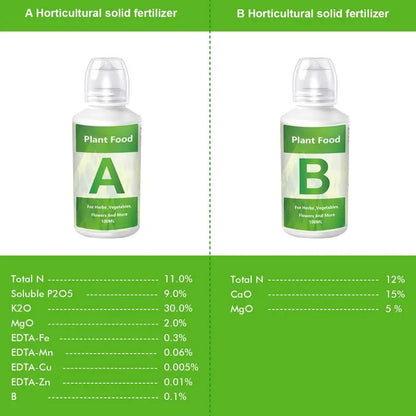 Fertilizer A and B 100ml Hydroponic Garden Plant Food Vegetables Flowers Fruit Soilless Cultivation Nutrient Solution