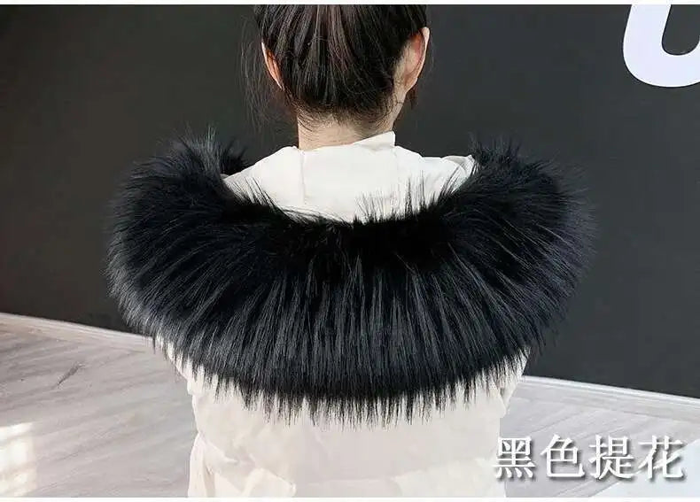 Detachable Faux Fur Collar Extra Large Warm Fake Fur Scarf Wrap Evening Cape For Winter Womens Coat Faux Fur Hood Ttrim Collar