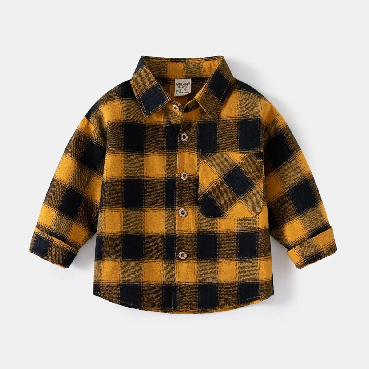 New Children's Clothes 2025 Kids Shirts With Collar Boys' Cotton Long Sleeved Baby Clothing Casual Top Plaid Blouse for Boy 2-7Y
