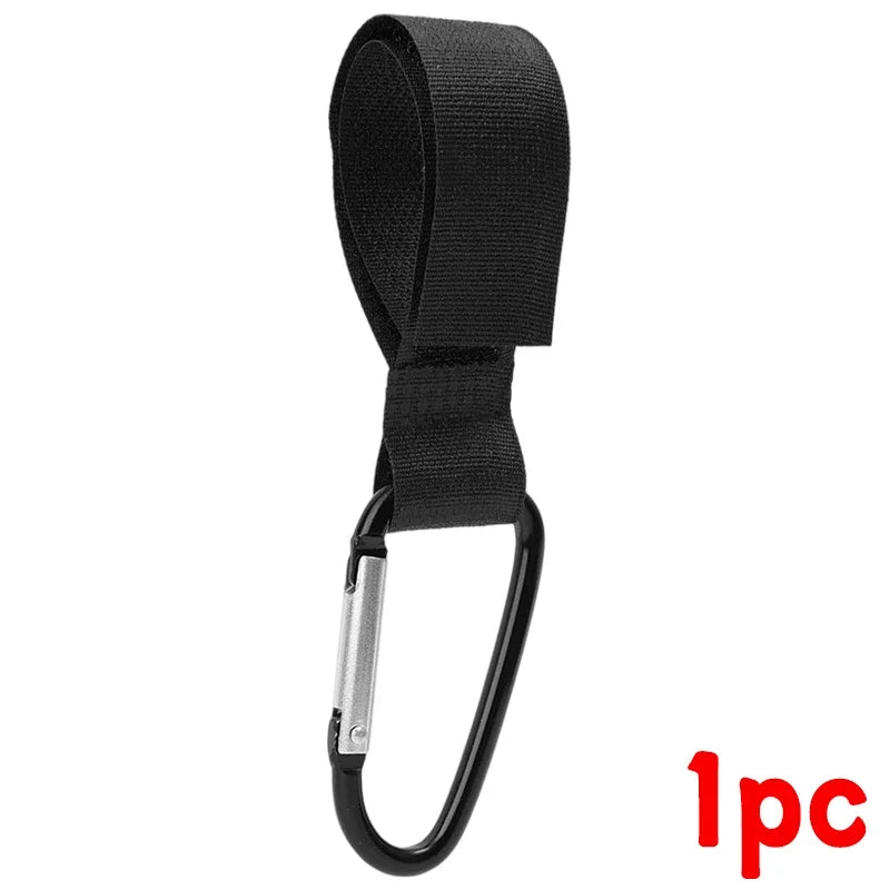 1-6Pcs Baby Stroller Hook Organizer Adhesive Nylon Clasp Loop Clips Carabiner Hooks Diaper Bag Shopping Pram Hook Buckles Hanger
