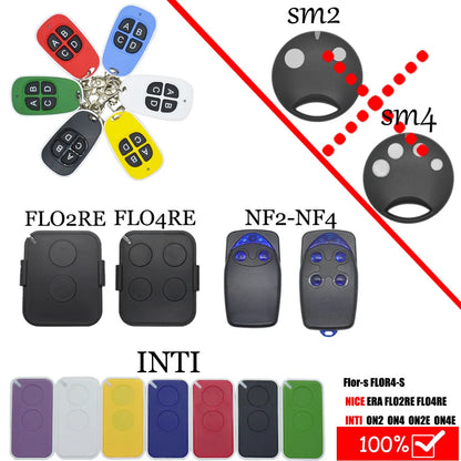 433.92MHz FLOR FLO2RS Rolling FLO4RS ON1 ON2 ON4 INTI1L INTI2L INTI1Y INTI2Y Garage Gate Opener Remote Control 2PCS