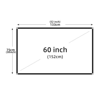60-200 Inch Portable Foldable Projector Screen High Density White Less Creases Soft Projection Screen 16:9 Indoor Outdoor