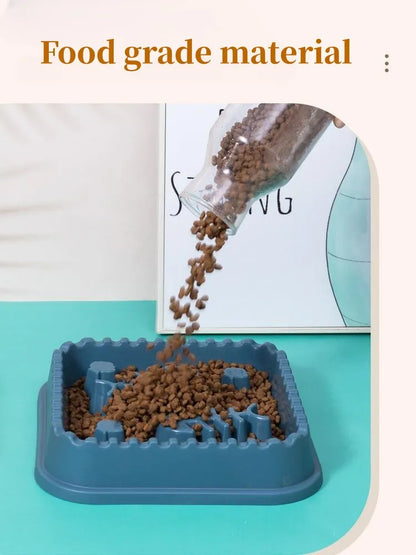 Pet Slow Food Bowl Anti-choking Feeder PP Plastic Dish Bowl Home Dog Eating Plate Anti-gulping Feeding Supplies