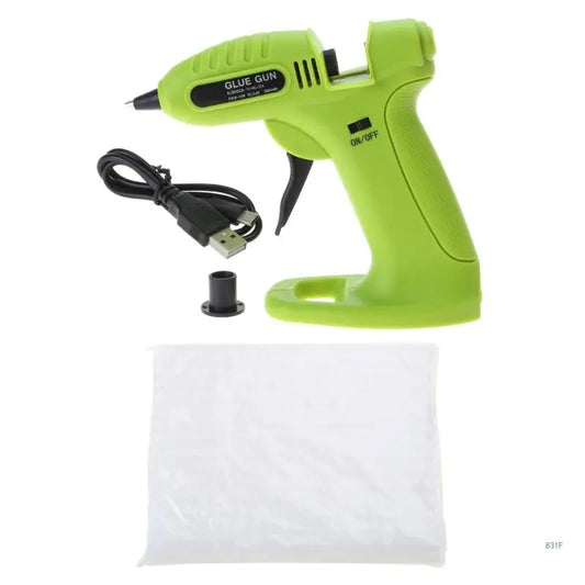 Hot GlueGun, Cordless GlueGun, Wireless Mini with 40 GlueSticks, 7mm & 6 Silicone Finger Sleeves for School, DIY