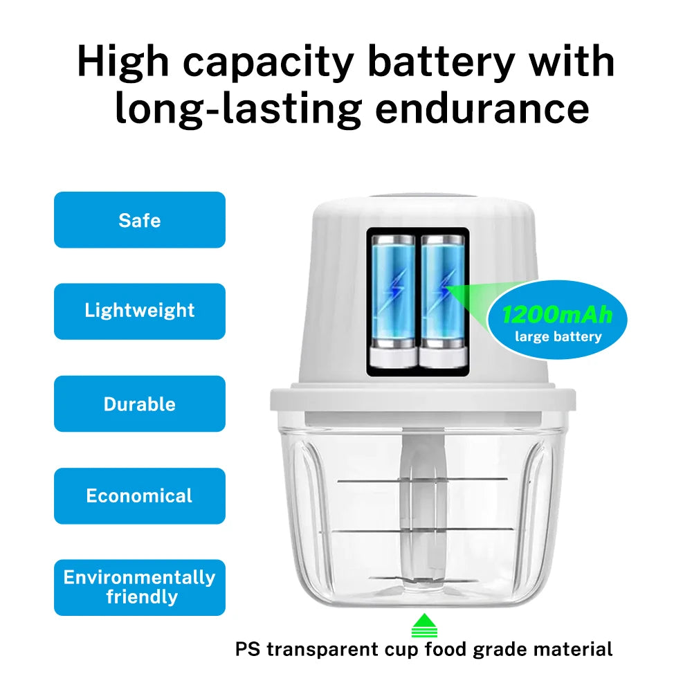 DEEWAZ 250ml/400ml Electric Garlic Masher Mini Chopper Multi Function Meat Grinder Masher Machine Vegetable Chopper Usb Charging