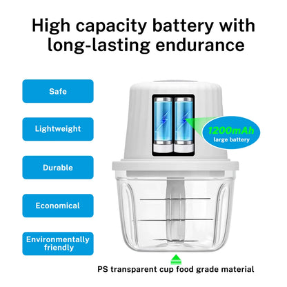DEEWAZ 250ml/400ml Electric Garlic Masher Mini Chopper Multi Function Meat Grinder Masher Machine Vegetable Chopper Usb Charging