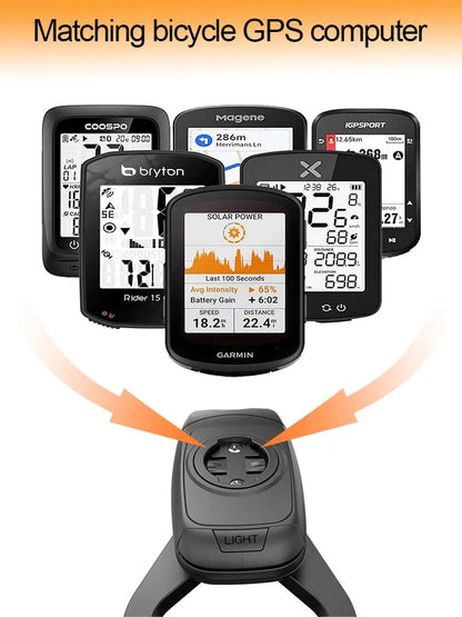 Bicycle lights & horns & Garmin computer stand 3in1, stacked BIKE computer base computer stand cycling code watch base headlighg