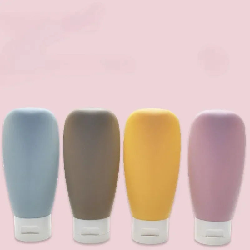 4-Piece Silicone Leak-Proof Travel Bottle Set Portable Refillable Squeezable Containers for Toiletries Lotion Business Trip