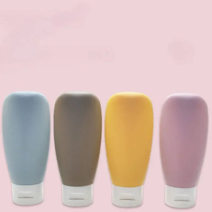 4-Piece Silicone Leak-Proof Travel Bottle Set Portable Refillable Squeezable Containers for Toiletries Lotion Business Trip