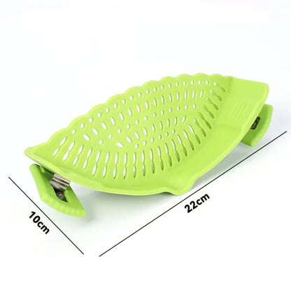 1pc Adjustable Silicone Clip-On Strainer for Pots, Pans, and Bowls - Handheld Drainer for Noodles, Pasta