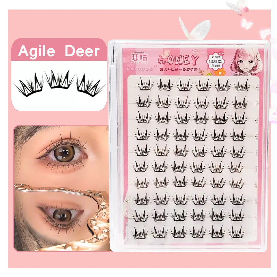 Lashprofessor Glue-Free DIY Self-adhesive False Eyelashes Self-adhesive Reusable DIY Segmented Lashes No-Glue DIY Cluster Lashes