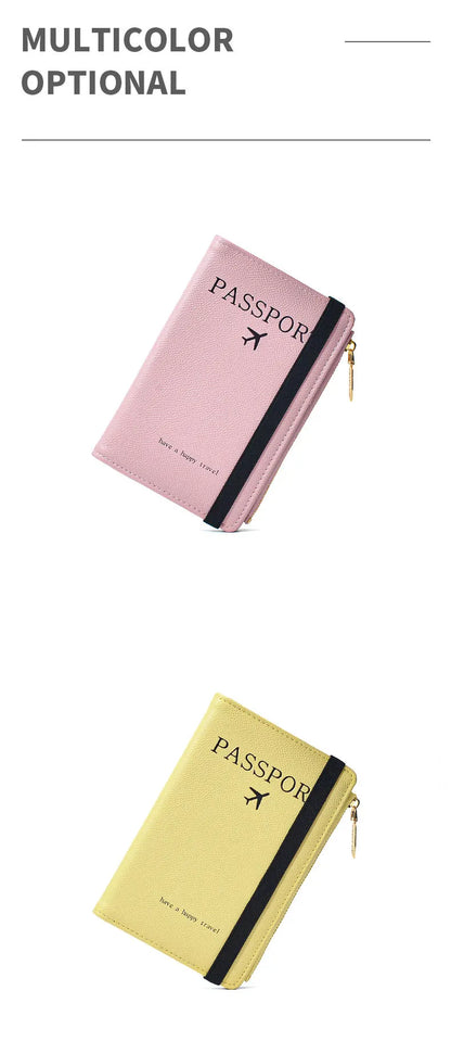 RFID Blocking Passport Wallets Zipper Waterproof Wallet  Hand holder Anti-Theft Cell Phone Purse Travel Accessories