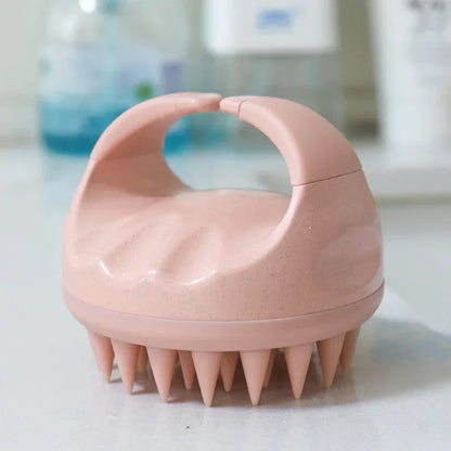 Scalp Brush Massager Sculp Scrubber Brush Wheat Straw Biodegradable Silicone Shampoo Brush Hair Scalp Massager For Hair Growth