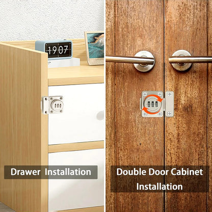 No-Punch Combination Door Cabinet Locks No Keys Needed Children Safety Enhanced Security for Home Interior Doors Entry Gate