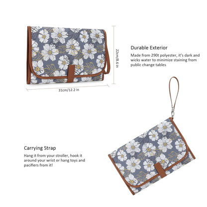New Portable Diaper Changing Pad, Portable Changing pad for Newborn Girl & boy - Baby Changing Pad with Smart Wipes Pocket
