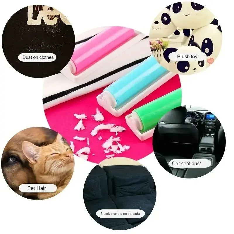 Foldable Washable Hair Collector Clothes Hair Remover Hair Removal Brush Sticky Hair Roller Rolling Brush Lint Roller Dust Colle