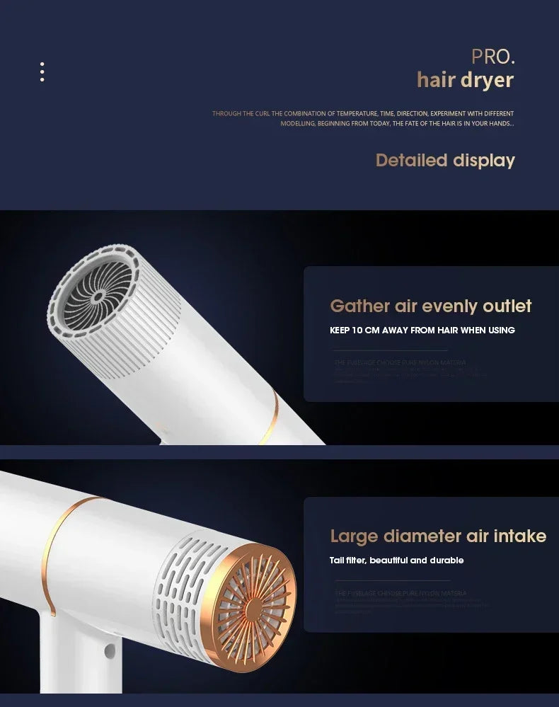 Hair Dryer 110V/220V Professional Powerful Hair Dryer FastHeating Salon Hair Styler Tool High-speed Hair Dryer For HomeDormitory