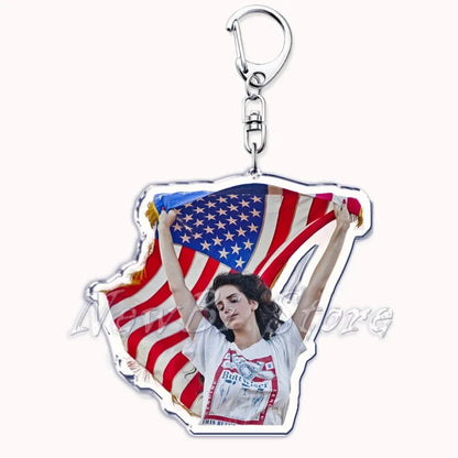 Hot Singer Lana Del Rey Keychain for Accessories Bag Pendant Born To Die Ultraviolence Key Chain Ring Keyring Jewelry Fans Gifts