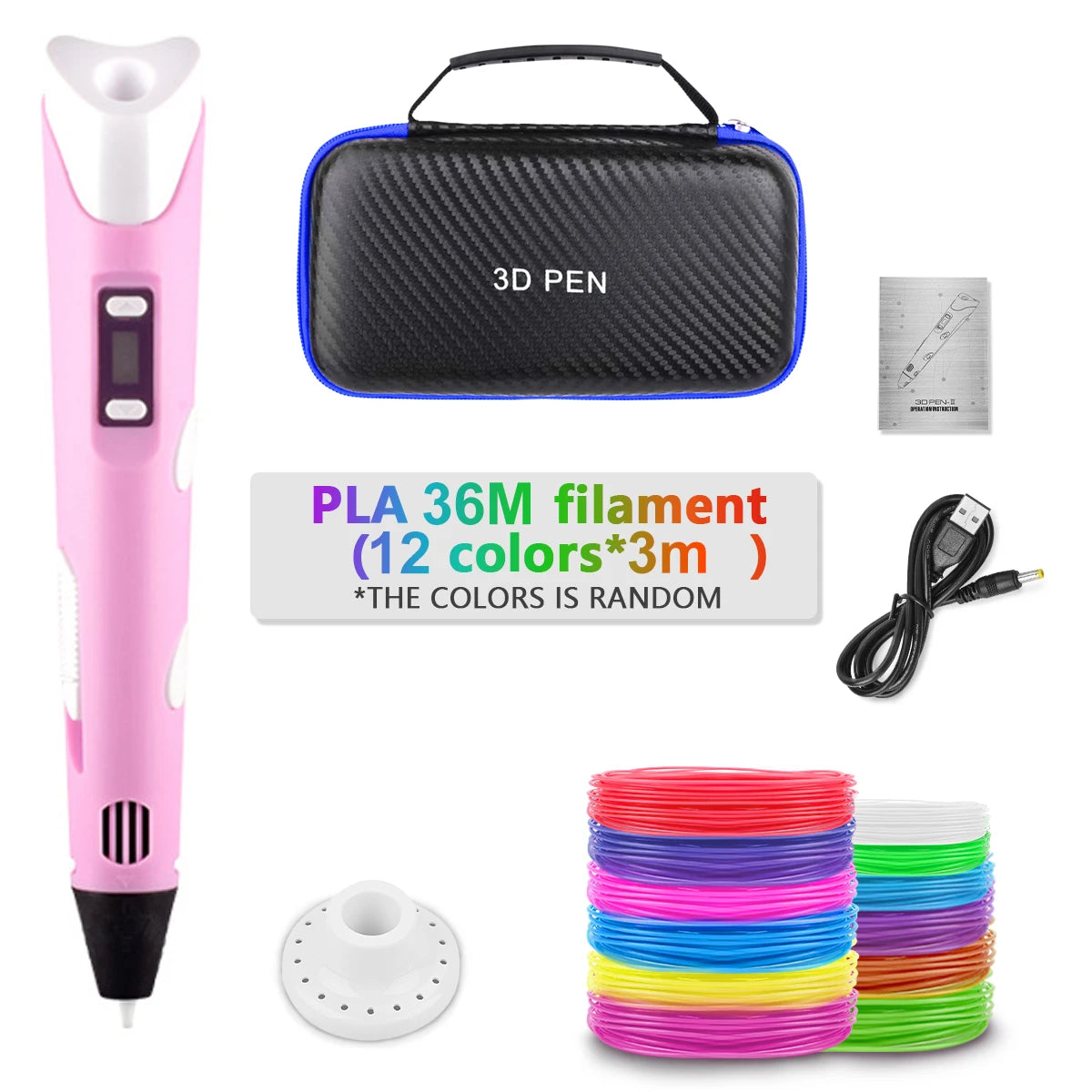 2023 Handwork 3D Pen 3d Printing Pen DIY Drawing Pens PLA Filament Birthday Christmas Gift For Kids Children with Power Adapter